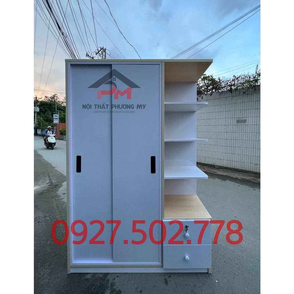 Tủ nhựa Đài Loan cửa lùa 2 cánh, 1 kệ, ngang 1m2 x cao 1m8 - FREESHIP 15km HCM, Bình Dương
