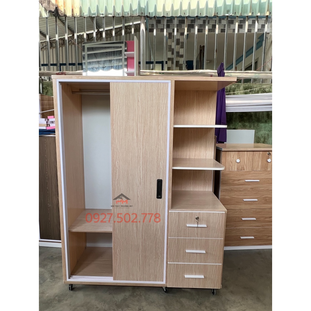 Tủ quần áo nhựa Đài Loan 2 cánh lùa, 1 kệ, ngang 1m2 x cao 1m6 - FREESHIP 15km HCM, Bình Dương