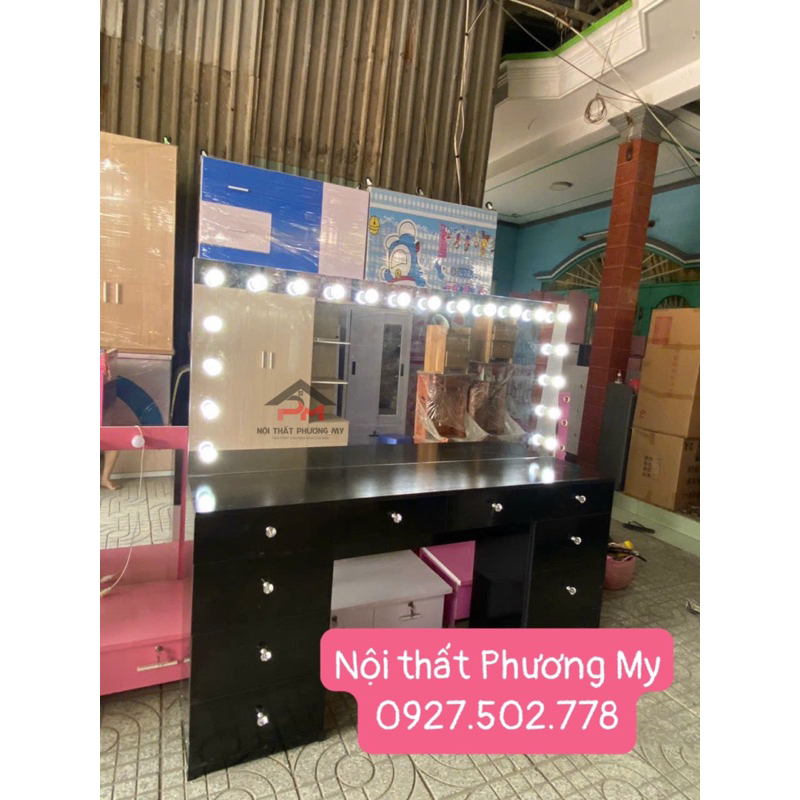 Bàn trang điểm chuyên nghiệp, ngang 2m x cao 1m7, cho tiệm makeup, trung tâm dạy trang điểm
