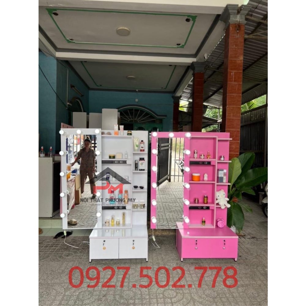 Bàn trang điểm bệt, gỗ MDF hoặc nhựa, gương lùa, ngang 70  x cao 1m7 - FREESHIP 15km Hồ Chí Minh, Bình Dương