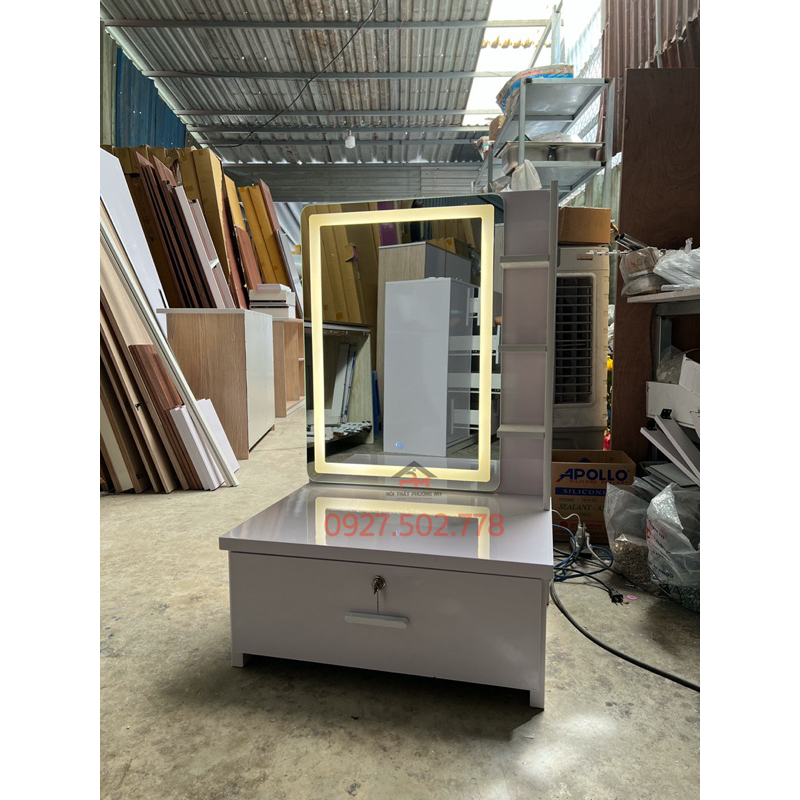 Bàn trang điểm bệt, gương led cảm ứng, ngang 62 x cao 1m - FREESHIP 15km HCM, Bình Dương